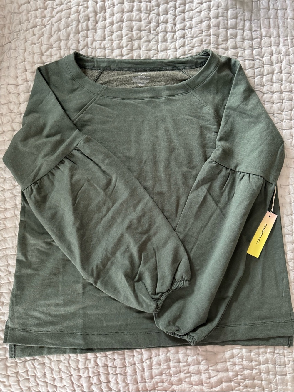 NWT summersalt The Softest French Terry Boatneck Pullover